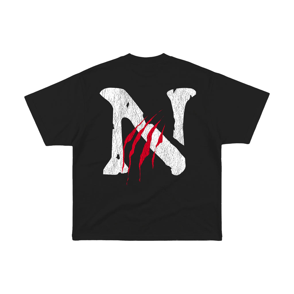 "BLOOD LINE" TEE IN OBSIDIAN BLACK