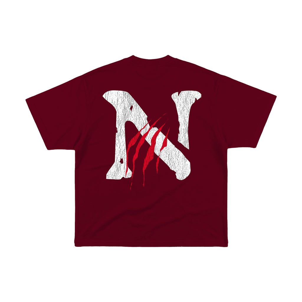 "BLOOD LINE" TEE IN CRIMSON VELVET