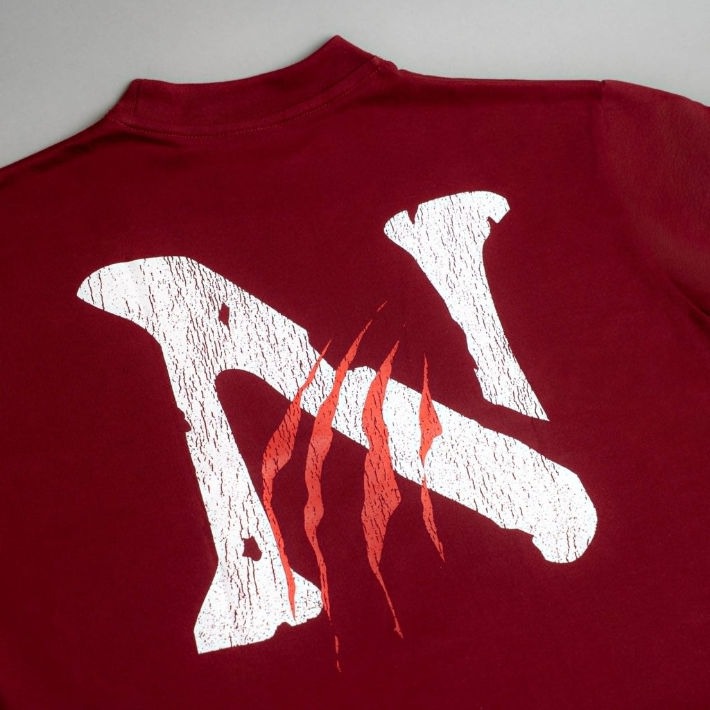 "BLOOD LINE" TEE IN CRIMSON VELVET