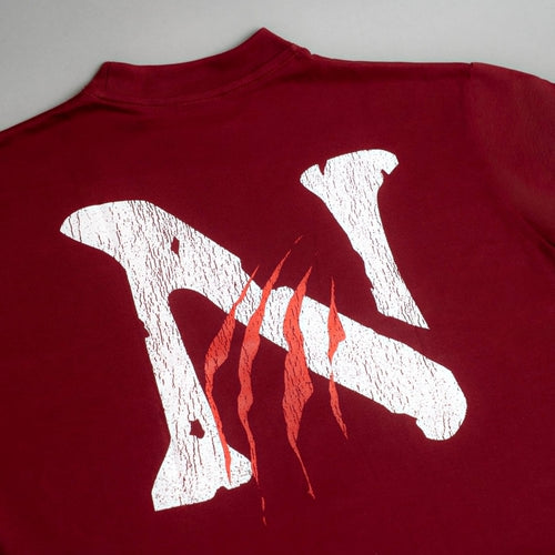 "BLOOD LINE" TEE IN CRIMSON VELVET