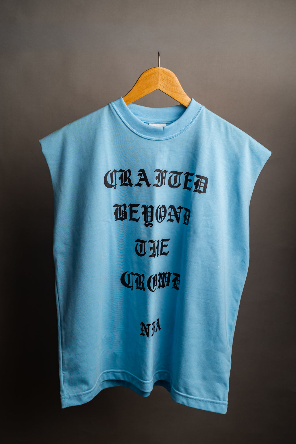 BOXY MUSCLE TANK IN POWDER BLUE